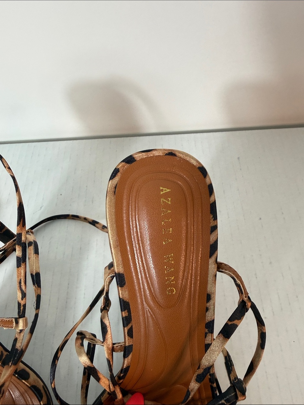Azalea Wang Laura Leopard Print Lace-Up High Heel Sandal size 7 NWOT - Picture 5 of 9
